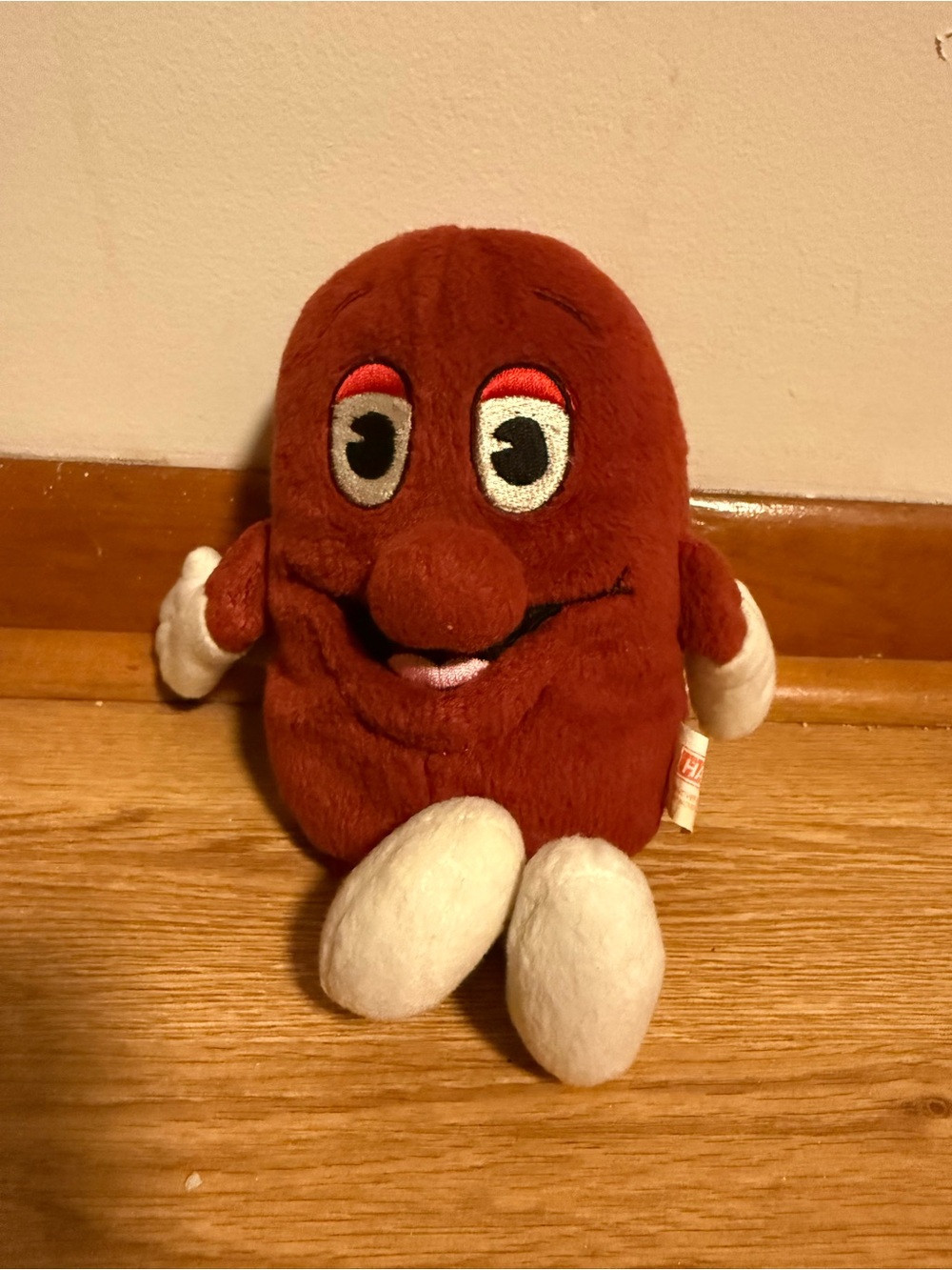 Hanover Foods Kid Bean Plush 2007 Advertising Mascot Red White 7 Inch Toy